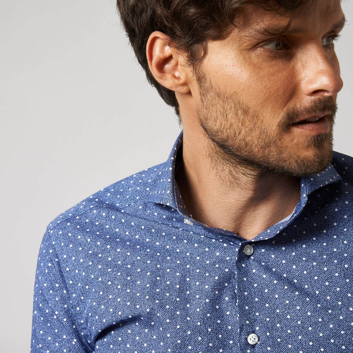 navy poplin overhemd Aprile - The Art of Camouflage