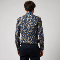 navy poplin overhemd Manzoni - The Art of Camouflage