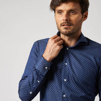 navy poplin overhemd Rienzo - The Art of Camouflage