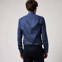 navy poplin overhemd Rienzo - The Art of Camouflage