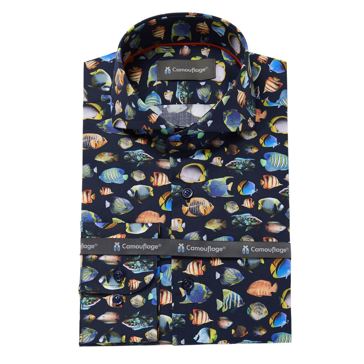 navy poplin overhemd Manzoni - The Art of Camouflage