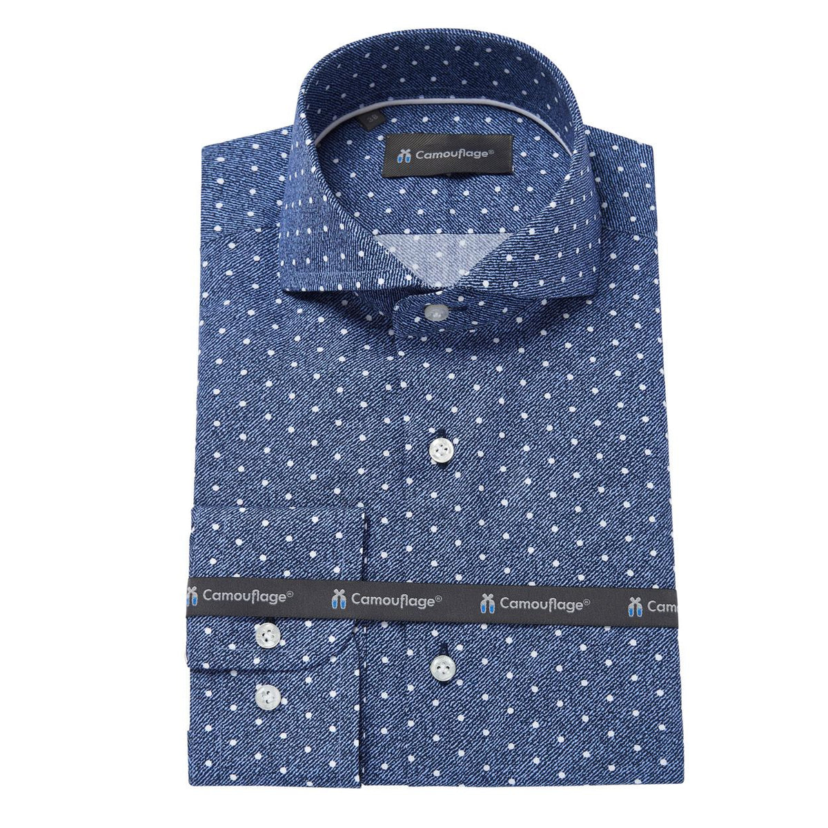 navy poplin overhemd Aprile - The Art of Camouflage