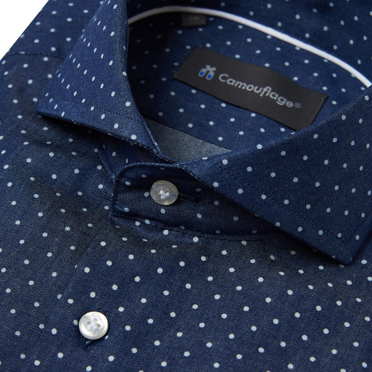 navy poplin overhemd Rienzo - The Art of Camouflage