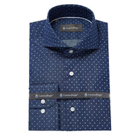 navy poplin overhemd Rienzo - The Art of Camouflage