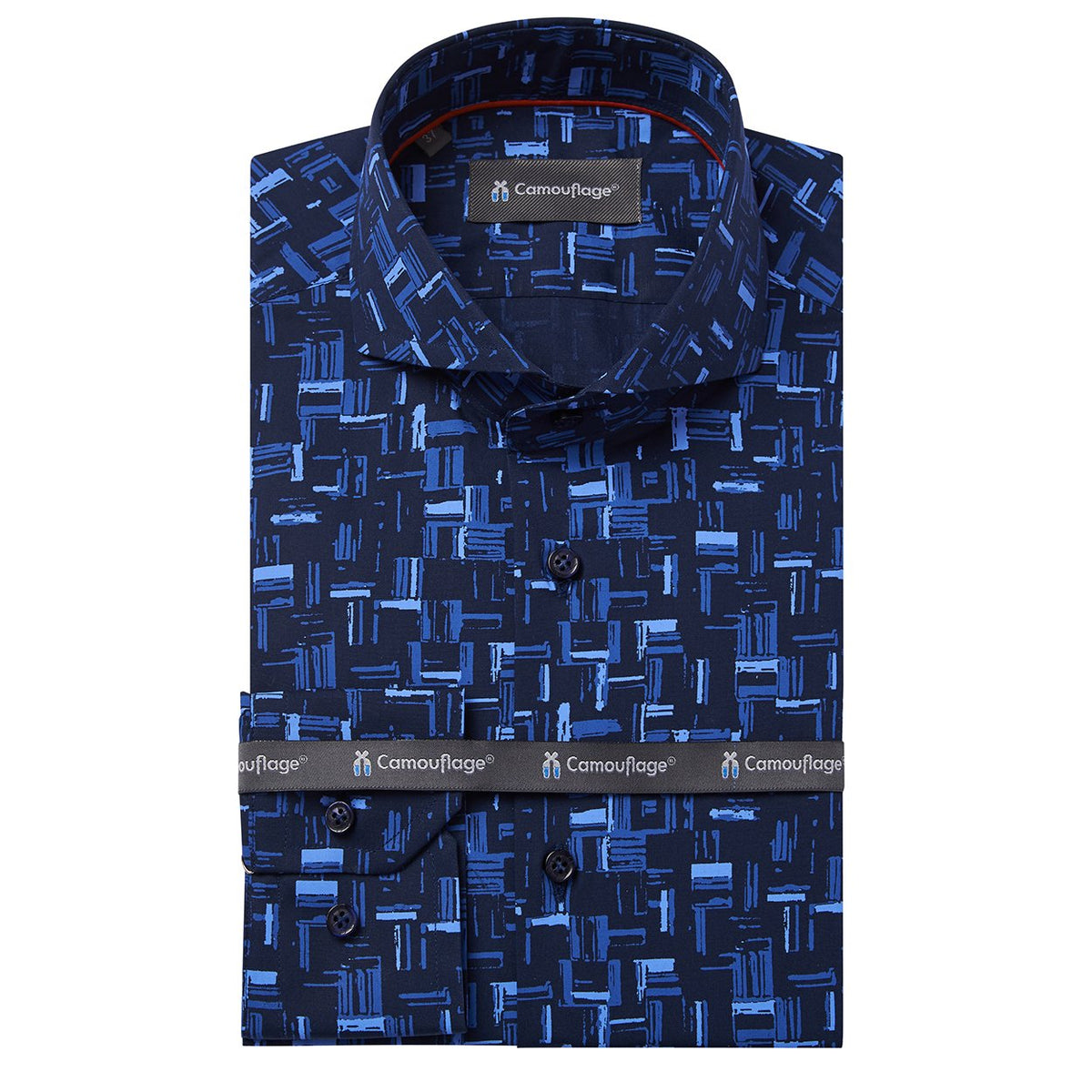 navy poplin overhemd Mitsio - The Art of Camouflage