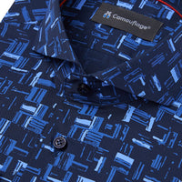 navy poplin overhemd Mitsio - The Art of Camouflage